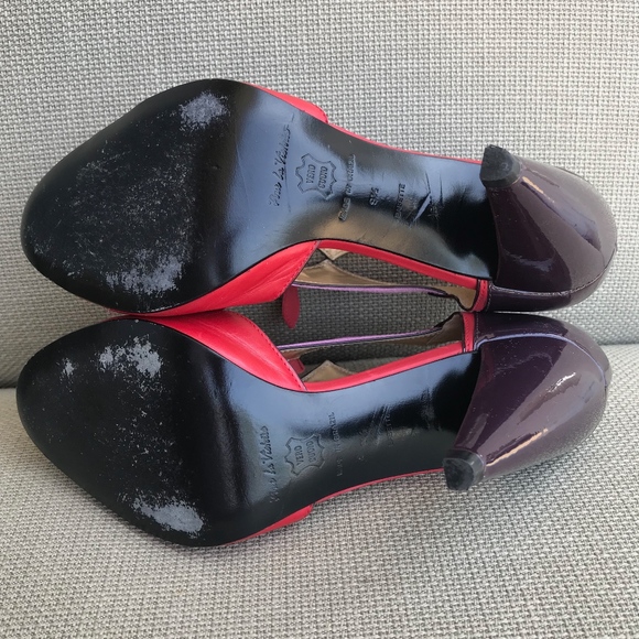 Pour La Victoire Red Pink Patent Heels - Picture 6 of 6